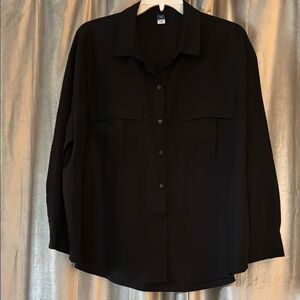 Old Navy Black Button-Up Shirt XXL